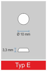 Typ E - Bumpons - Gummiabstandhalter aus farblos-transparenten Kunststoff