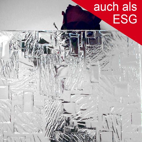 Ornamentglas "Neolit" als ESG - Sicherheitsglas, klar 
