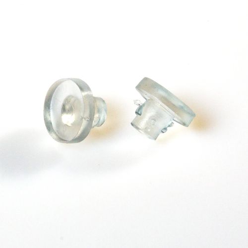 Aufleger mit Fuß für Bohrlöcher, transparent, 10 Stück  Typ T1, ⌀ 12 mm, Fuß für Bohrung ⌀ 4 mm Vorschaubild #1