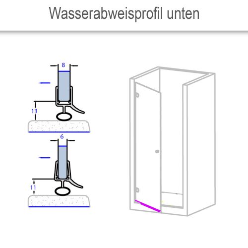 Wasserabweisprofil unten mit Lippe und Streifendichtung  Vorschaubild #1