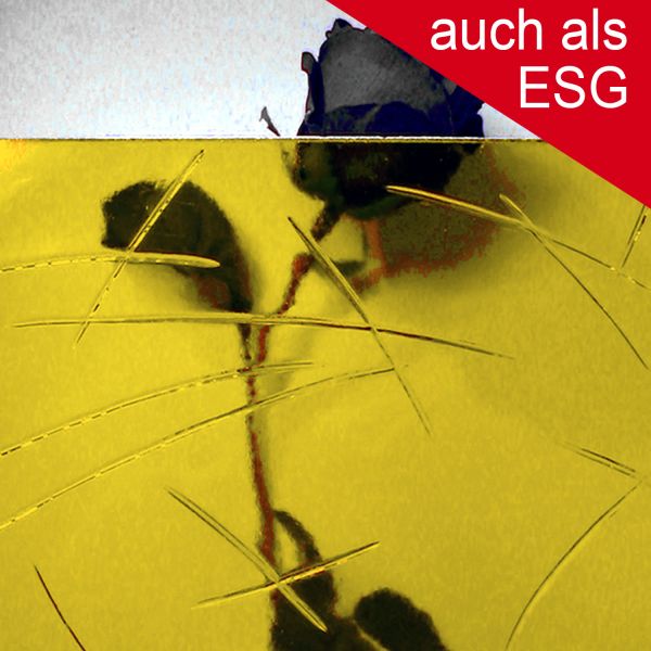 Ornamentglas "Gußantik" als ESG - Sicherheitsglas, gelb getönt   