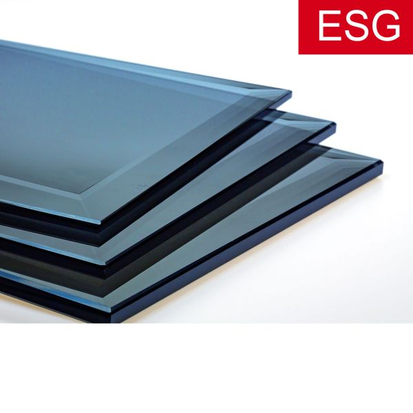 Parsol-Blau Glas "PRO blue" mit Facettenschliff als ESG - Sicherheitsglas   