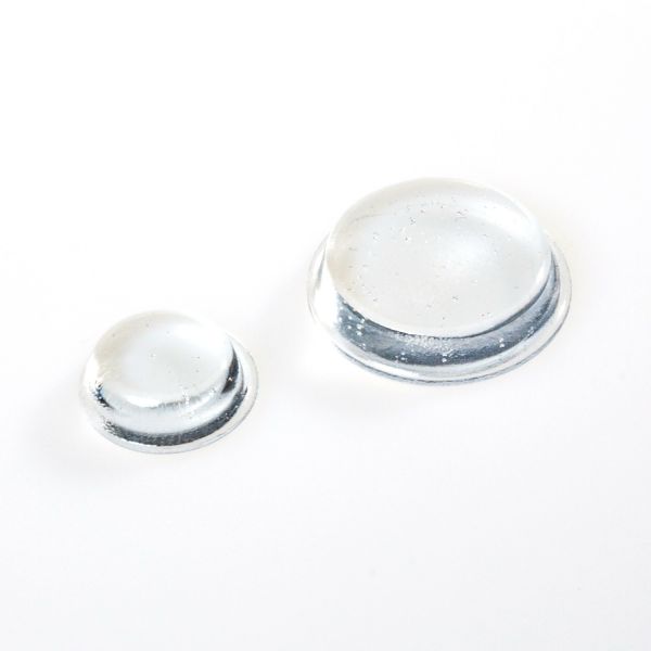 Bumpons-Gummi-Abstandhalter, transparent, selbstklebend, 10 Stück  Typ C, ⌀ 19 mm, Höhe 4,0 mm  Mirrortec